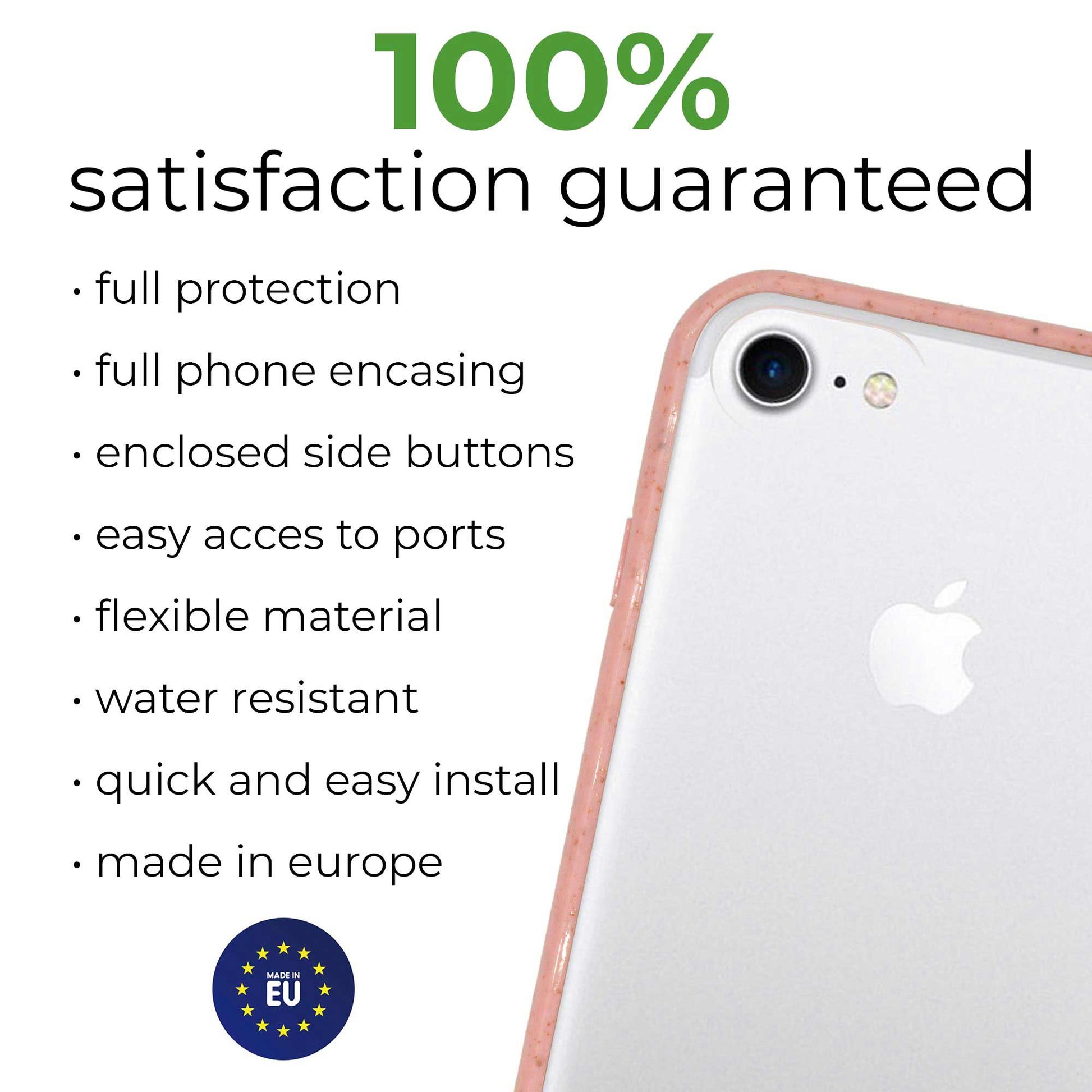 Biologicky rozložiteľné púzdro s prírodnými bodkami – Transparent Pink