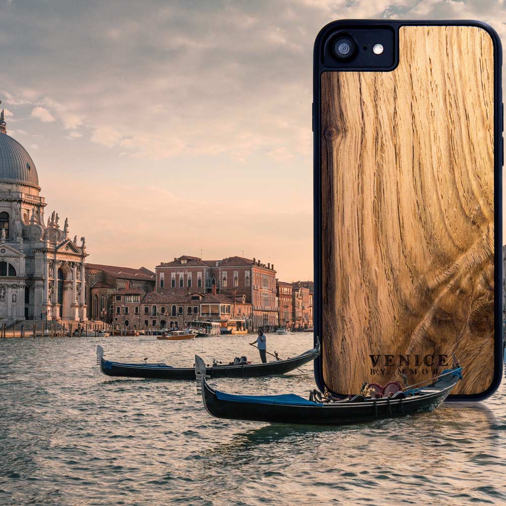 Drevené púzdro na mobil The Venice Case – z 500-ročného dubu z Benátok 🌊🌳 | YEVA.sk
