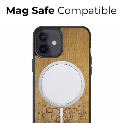 Drevené púzdro na mobil Lotus Flower – symbol čistoty a harmónie 🌸🌿 | YEVA.sk