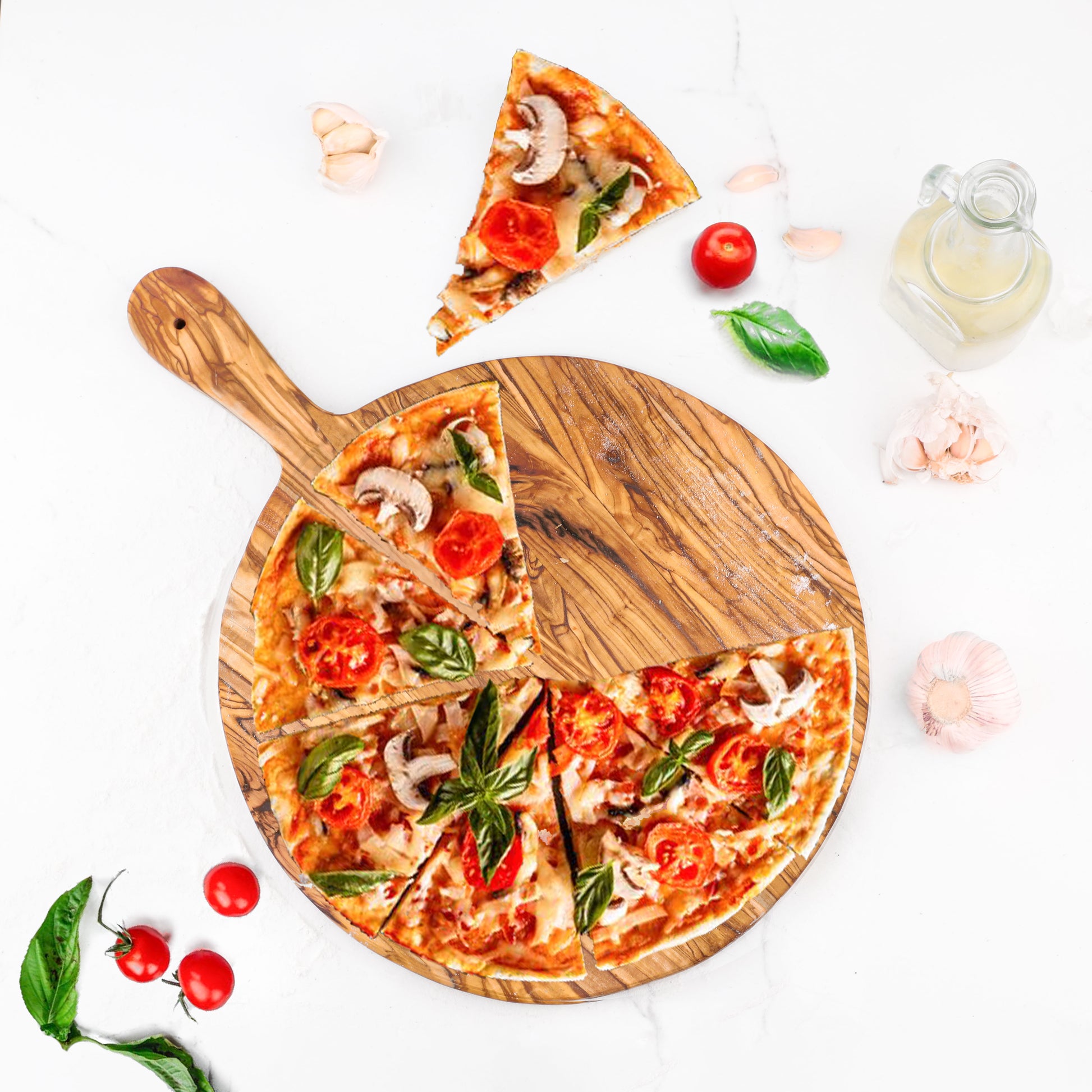 Masívna okrúhla doska z olivového dreva – štýlový doplnok každej kuchyne