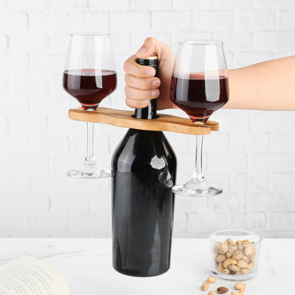 Elegantný stojan na víno a poháre z olivového dreva – ekologická ručná výroba – YEVA.sk