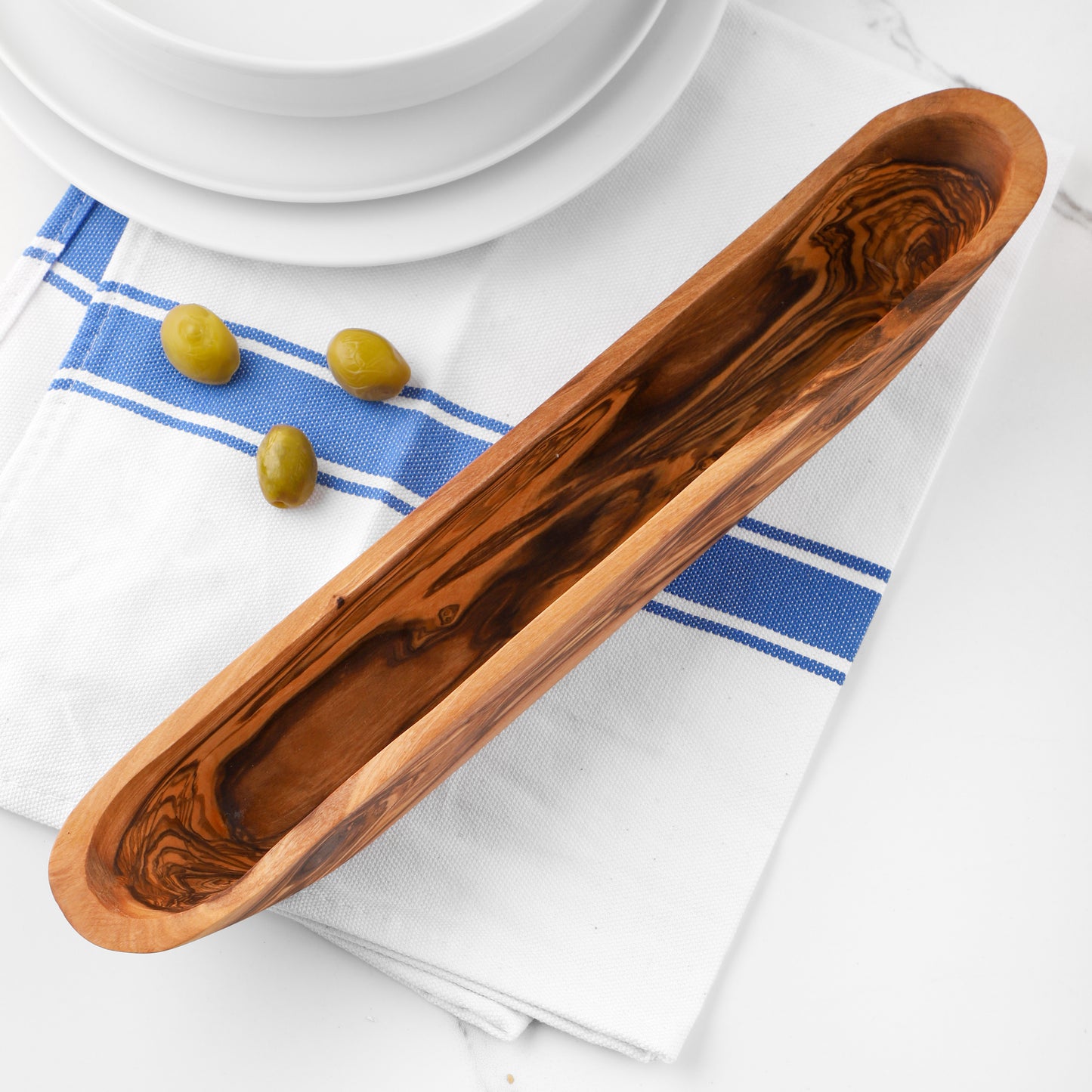 Ekologický drevený podnos na servírovanie z olivového dreva – originálny dizajn