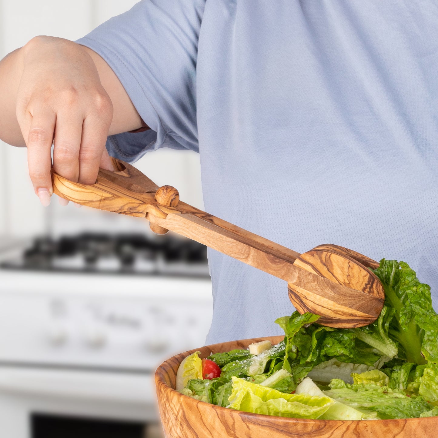 Ekologické kliešte na servírovanie z olivového dreva – ručná výroba – YEVA.sk