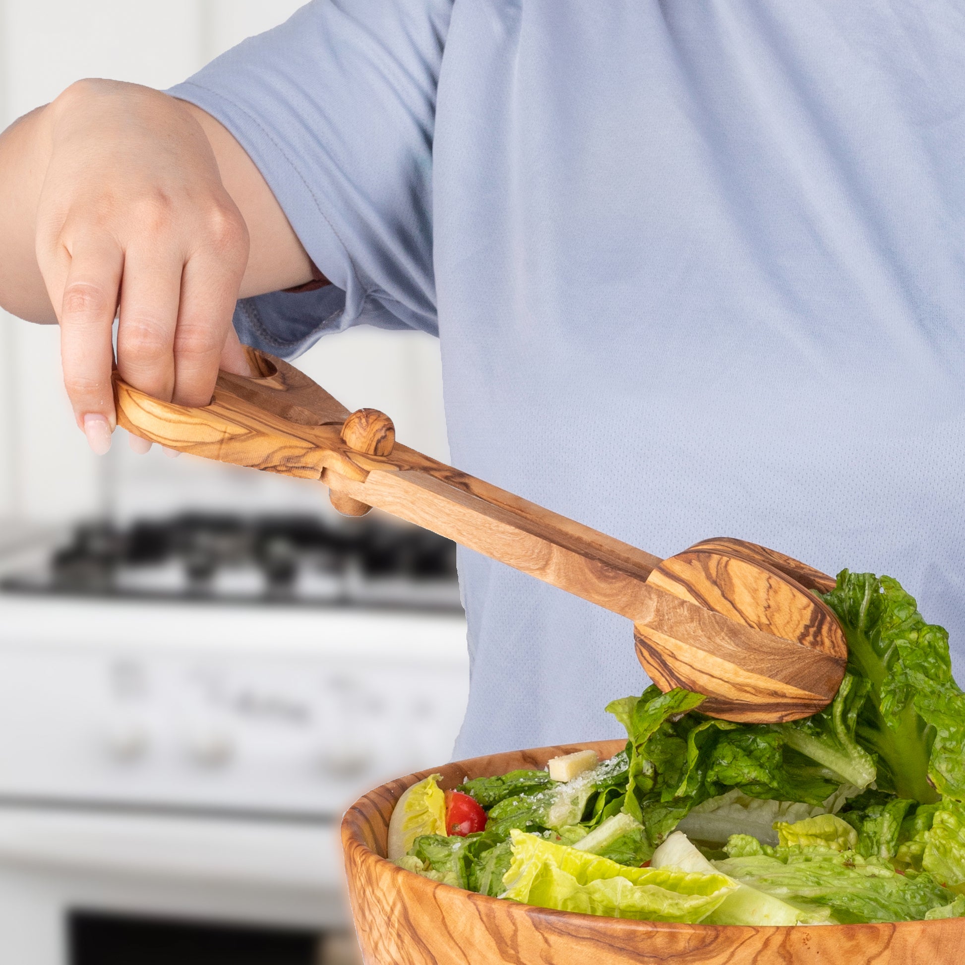 Ekologické kliešte na servírovanie z olivového dreva – ručná výroba – YEVA.sk