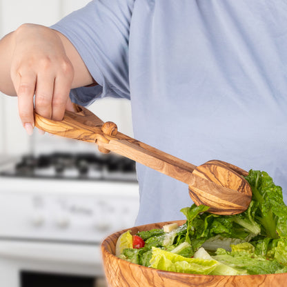 Ekologické kliešte na servírovanie z olivového dreva – ručná výroba – YEVA.sk