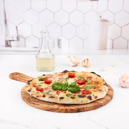 Okrúhla doska na krájanie z prírodného olivového dreva – praktický pomocník – YEVA.sk