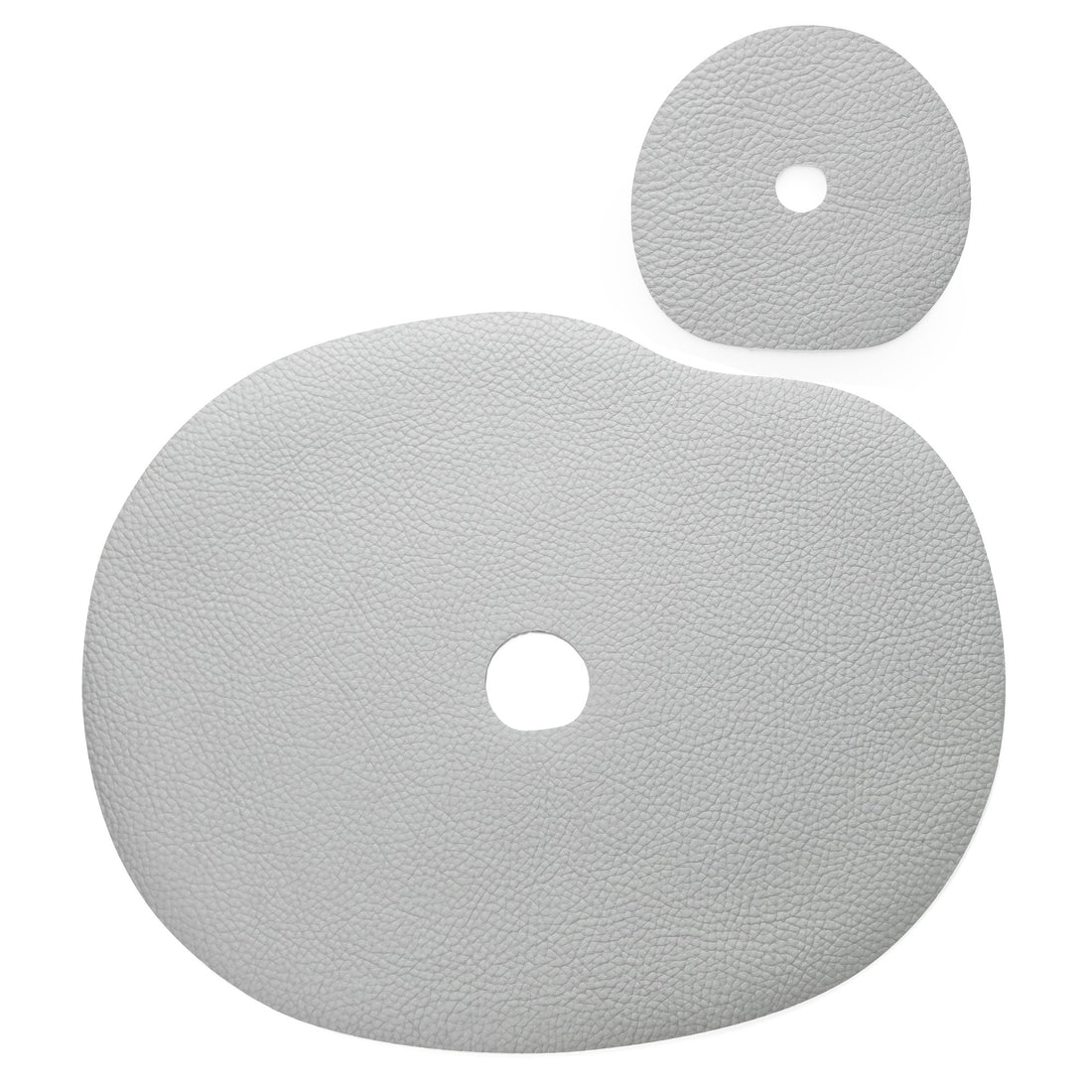 Elegantné prestieranie z prírodnej kože v sivomodrej farbe