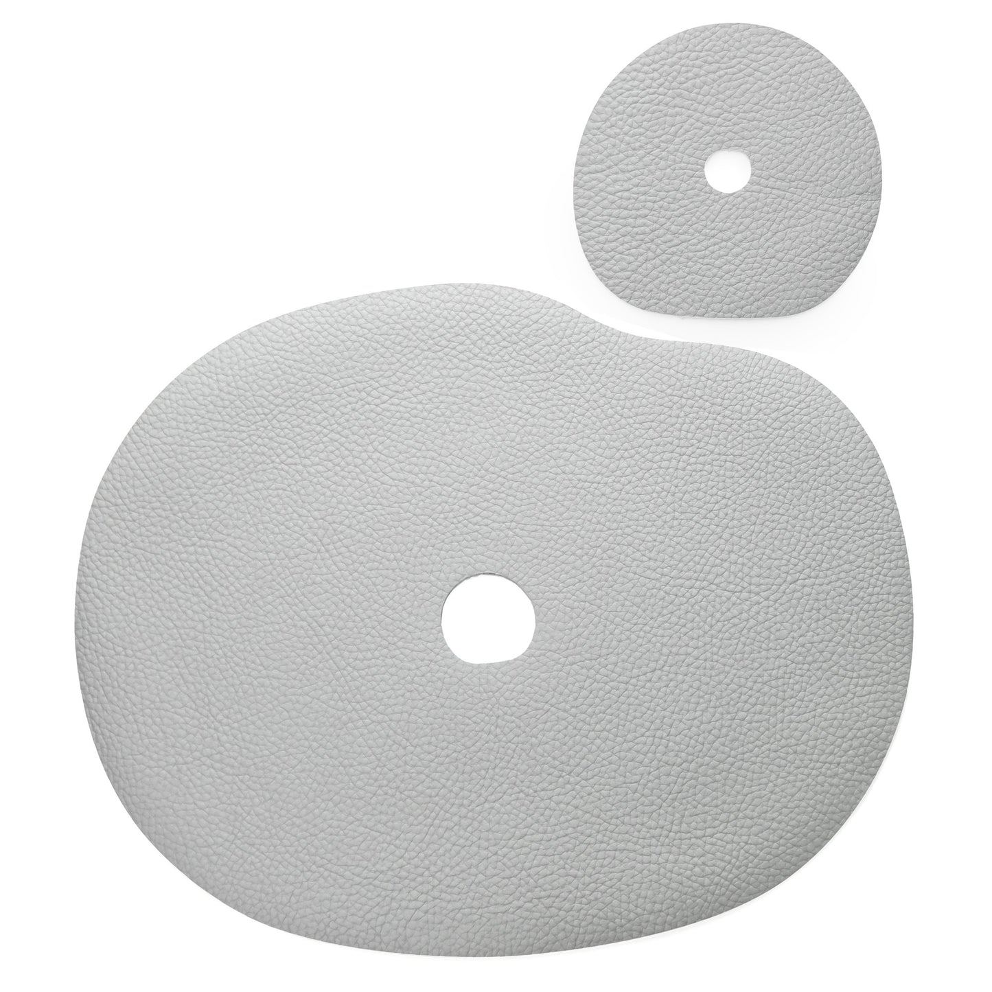 Elegantné prestieranie z prírodnej kože v sivomodrej farbe