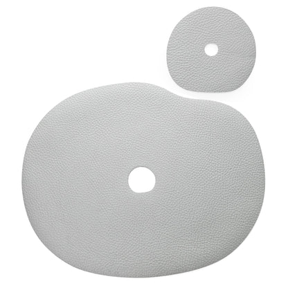 Elegantné prestieranie z prírodnej kože v sivomodrej farbe