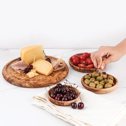 Elegantné servírovacie misky z olivového dreva – ručná výroba z Tuniska – YEVA.sk