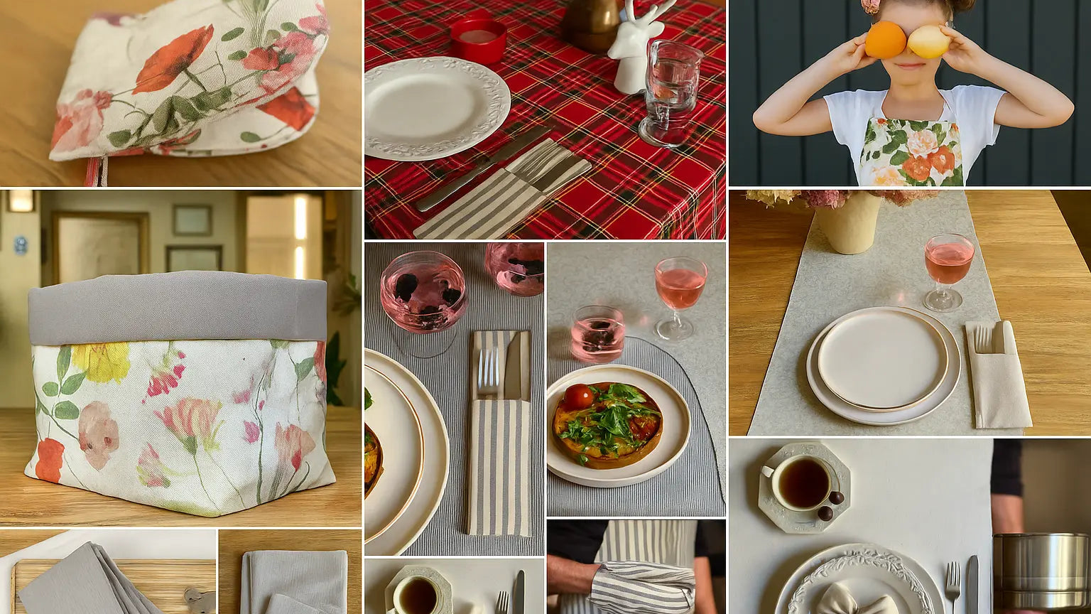 Prírodný kuchynský textil z ľanu a bavlny – utierky, obrúsky a bežiaky na stôl v ekologickom štýle | YEVA.sk